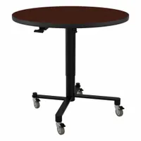 NATIONAL PUBLIC SEATING Café Table: Laminate, Mahogany, 40 1/2 in Overall Ht - Max, 36 in Overall Wd (MPN ACT136PBTMMY)