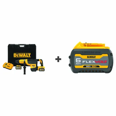 DEWALT Cordless Rotary, 60V DC, w/BONUS BATTERY: L-Shape, 20V DC/60V DC, SDS-Max - DEWALT Cordless Rotary Hammers