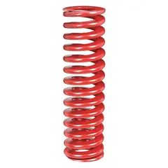 Cylindrical die spring with closed, ground ends, made from silicon wire. Measures 10 inches in length with a 1.5-inch outer diameter. Used in stamping dies, metal forming, and tooling applications to provide controlled return force and absorb shock in press operations.