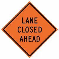 Roll Up Traffic Sign: 48 in x 48 in Nominal Sign Size, Polyester/PVC, 0.015 in, W20-5 MUTCD, Orange (MPN 669-C/48-EMO-LC)