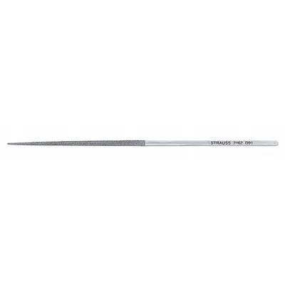 STRAUSS Needle File: Round, 80_100 Grit, 2 75591/100000 in Lg without Tang, 1/8 in Wd - Diamond-Coated Needle Files