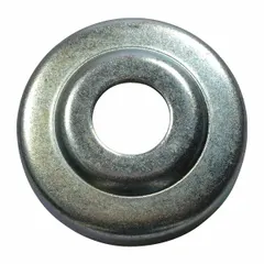 This steel spring cap is a replacement component for pallet jacks. It secures the spring assembly to support lifting and lowering functions in material handling equipment. Used in warehouses and industrial facilities for maintenance of pallet jacks.