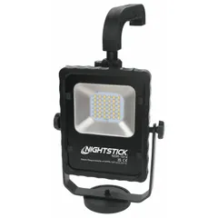 The NIGHTSTICK NSR-1514 is a portable LED floor stand work light with a single lamp head providing up to 1000 lumens. It offers two brightness levels and operates on 12V DC power. Suitable for industrial illumination in maintenance, repair, and construction tasks in low-light environments.