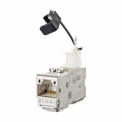METZ CONNECT Wall Outlet: Cat6A, Data/HDBaseT/Power, 8 Poles, 90° Angled, Cable - RJ45 Connector Assemblies with Punch-Down Connections