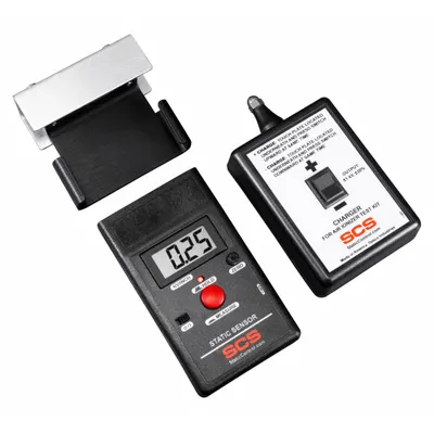 SCS Air Ionizer Test Kit: Carrying Case/Ground Cord, Air Ionizer Test Kit, ±19.99 kV - Standard Static Sensors