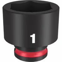MILWAUKEE Standard Impact Socket: 3/8 in Drive Size, SAE, 1 in Socket Size, 6-Point, Std, Friction (MPN 49-66-6114)