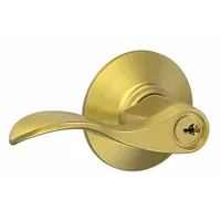 SCHLAGE Door Lockset: Office Lever Locksets, Brass (MPN F51A ACC 608)