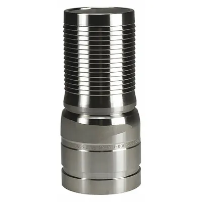 DIXON Barbed Hose Fitting: For 6 in Hose I.D., Steel x Steel, 6 in x 6 in Fitting Size - Multipurpose (Air, Water, Chemical) Barbed Combination Nipples