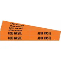 Pipe Marker: Acid Waste, Orange, Black, Fits 3/4 to 2 3/8 in Pipe O.D., 4 Pipe Markers, 5 PK (MPN 7320-4-PK)