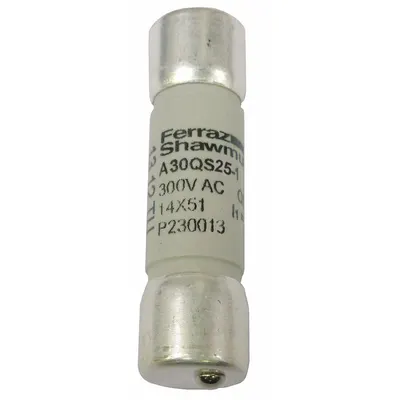 MERSEN Semiconductor Fuse: A30QS Series, Fast-Acting, 25 A, 300 V AC - Fast-Acting Bolt-On Fuses