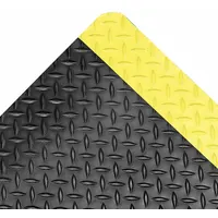 Antifatigue Runner: Diamond Plate, 4 ft x 75 ft, 3/4 in Thick, Black with Yellow Border (MPN 976R4875BY)