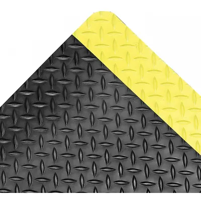 NOTRAX Antifatigue Runner: Diamond Plate, 4 ft x 75 ft, 3/4 in Thick - Welding Safe Antifatigue Mats