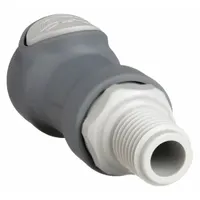 Quick Connection Coupling: Straight, 1/4 in Pipe Size, NPT x MNPT, Polypropylene, Gray (MPN NS4D10004)