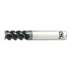 Carbide square end mill with TiAlN coating and 3 flutes. Mill diameter 7/16", length of cut 1", overall length 2-3/4". Designed for milling stainless steel and super alloys in industrial machining applications.