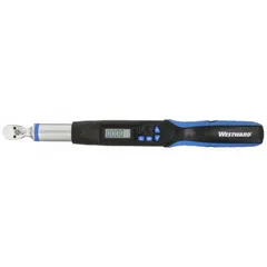 This standard-head electronic torque wrench provides selectable measurement in Centimeter-Kilogram, Foot-Pound, Inch-Pound, and Newton-Meter. It offers a torque range of 1.11 to 22.12 ft-lb with audible and visual indication. NIST and TAF certified. Suitable for precision fastening in assembly, maintenance, and repair applications.