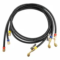 TESTO Hose Set: 5 ft Lg, 45° Angle, Black/Blue/Red/Yellow, Rubber, 3 Hoses, Ball Valve (MPN 0554 2116)