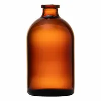Amber glass serum vial with square self-standing bottom. Body diameter 51.59 mm, screw closure size 20 mm. Supplied without closure. Suitable for storage of light-sensitive samples in laboratory and pharmaceutical settings