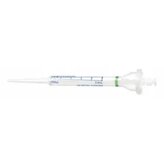 Sterile pipette tip made from biomedical grade plastic, with a 2.5 mL capacity. Individually wrapped and filter-free, these clear tips are designed for use with Eppendorf pipettors. Suitable for precise liquid handling in laboratory applications requiring contamination control.