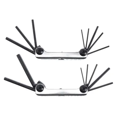 WESTWARD Hex Key Set: 1 - 5 Pieces, Folding, Metric and SAE, Std End, Short, 1 Pieces - Folding Key Sets