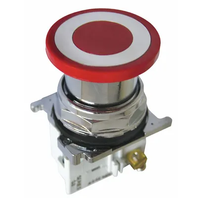 EATON Emergency Stop Push Button: Non-Illuminated, Mushroom Head Profile, Metallic - Mushroom-Head Push Buttons