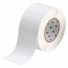 Precut label roll for tamper-evident asset marking. Labels destruct upon removal to indicate tampering. White matte finish. 1 in x 3 in size, 1 in core. 3,000 labels per roll. Compatible with BBP81 printer series.