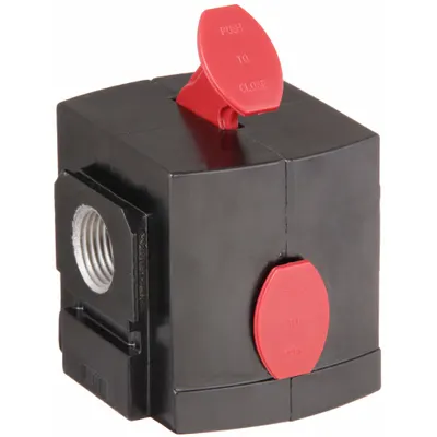 ARO Air Line Lockout Valve: 1/2 in NPT, 1/2 in NPT Outlet Size, 250 psi Max Op Pressure - ARO Compressed Air Line Lockout Valves for FRLs