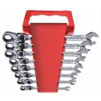 WESTWARD Combination Wrench Set: Alloy Steel, Chrome, 8 Tools, 5/16 in to 3/4 in Range of Head Sizes