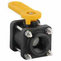 BANJO Manual Two-Way Ball Valve: 1 in, Polypropylene, Straight, FNPT x FNPT, Three-Piece, Lever (MPN V100)