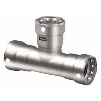 VIEGA MEGAPRESS Crimp Tee Fitting: 2 in Pipe x 2 in Pipe x 1 1/2 in Pipe Size, FKM (MPN 95175)