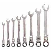 WESTWARD Combination Wrench Set: Alloy Steel, Chrome, 8 Tools, 5/16 in to 3/4 in Range of Head Sizes