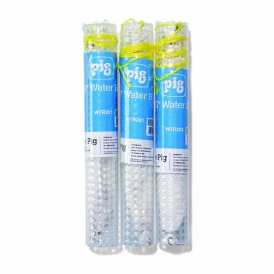 PIG Fuel Tank Filter Sock: 11 in Lg, 1 1/2 in Dia, 7.2 oz Water Capacity, Rope/Clip - Fuel Tank Filter Socks for IBC Totes