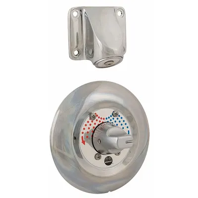 BRADLEY Shower Faucet: SafeCare, 2 gpm Fixed Showerhead Flow Rate, Brass, Chrome - Institutional Shower & Bathtub Spout System