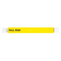 ID Wristband: Fall Risk, 10 in Overall Lg, 1 in Overall Wd, Tyvek®, Yellow, 500 PK (MPN ALR-TA-34)
