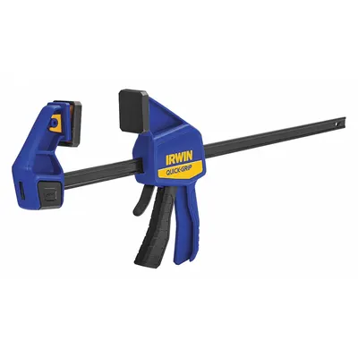 IRWIN Bar Clamp: Flat, 18 in Max Jaw Opening, 7 7/8 in to 25 3/8 in, 3 1/4 in Throat Dp - Dual-Function Trigger Clamps & Spreaders
