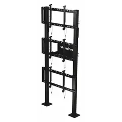 Fixed wall mount for 46 to 60 inch flat-panel screens. Constructed of steel with a black powder-coated finish. Supports up to 247 lb. Includes display adaptors and mounting hardware. Suitable for low-profile stationary installation in commercial or residential settings.