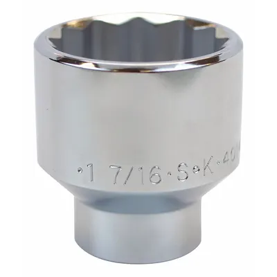 SK PROFESSIONAL TOOLS Socket: SAE, 1/2 in Drive Size, 1 7/16 in Socket Size, 12-Point, Std - 1/2" Drive Hand Sockets
