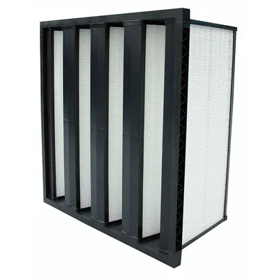 OEM V-Bank Air Filter: 20 in x 24 in x 12 in, Synthetic, Single Header, 4 Vs - MERV 15 V-Bank Air Filters