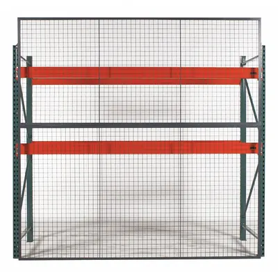 WIRECRAFTERS Aisle Guard: 1 Bays, 96 in x 1 1/4 in x 48 in, 10 ga, Steel, Powder Coated - Welded-Frame Wire Mesh Pallet Rack Back Guards
