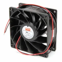 DAYTON Axial Fan: 92 cfm Airflow @ 0.000 in SP, 3 5/8 in Ht, 1 1/2 in Dp, Lead Wires, IP20, 24V DC (MPN 2RTJ3)