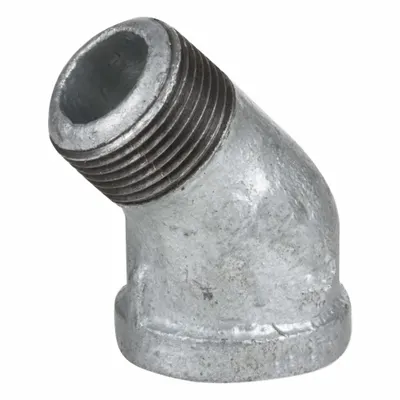USA INDUSTRIALS Metal Pipe Elbow: 45° Elbow, 150 psi, 2 in x 2 in - Low-Pressure Threaded Pipe Fittings with Thread Sealant