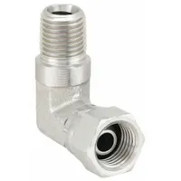 Hydraulic Hose Adapter: 1/4 in x 1/4 in Fitting Size, Female x Male, NPSM x NPTF, Swivel, 90° Elbow (MPN 2047-4-4S)