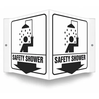 CONDOR V-Shape Projection Safety Shower Sign - V-Shape Projection Safety Shower Signs