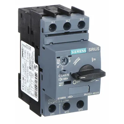 Siemens Manual Motor Starter: Non-Reversing, 3 Poles, 32 A, Thermal Protection - Non-Reversing Starters with Thermal Overloads
