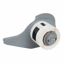 Precut label roll for industrial identification. Each label measures 1 1/4 in x 1/4 in and is made of white gloss polyester. Compatible with the BMP71 printer series. Used for labeling equipment, cables, panels, and other assets in manufacturing and facility environments.