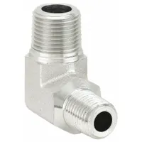 Hydraulic Hose Adapter: 1/2 in x 3/8 in Fitting Size, Male x Male, NPTF x NPTF, Rigid, 90° Elbow (MPN 2085-8-6S)