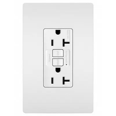 LEGRAND PLUGTAIL: Duplex, 5-20, White, GFCI, 125V AC, 20 A - Receptacles with Isolated Grounds