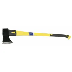 This general purpose axe features a 3.5 lb steel head with a polished finish and a 4 1/2 in cutting edge. The multi-component handle provides a secure grip. Suitable for chopping, splitting, and shaping wood in outdoor and industrial settings. Meets ASME B107.4 standards.