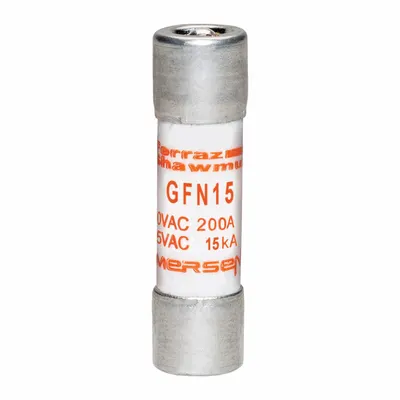 MERSEN Fuse: GFN Series, Midget, Time-Delay, 15 A, 125 V AC, 13/32 in x 1 1/2 in - Time-Delay Cylindrical Fuses