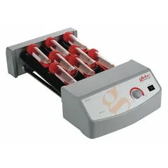 Lab roller with speed range from 0 to 70 RPM, accommodating up to ten 50 mL tubes. Compatible with cold rooms and incubators for temperature-sensitive mixing applications. Standard plug style.