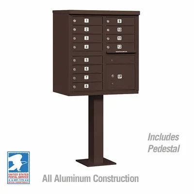 SALSBURY INDUSTRIES Cluster Box Unit: CBU, 13 Doors, Horizontal, 62 in H x 30 1/2 in W x 18 in D - Multi-Unit Mailboxes